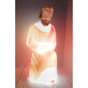 Nativity Joseph Blow Mold Poloron Prods Hard Plastic 26 Inch Lighted Christmas